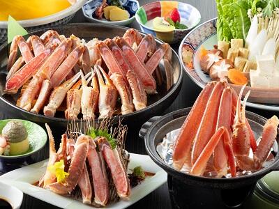 画像：かにづくし（写真のかにすきは2人前です）
