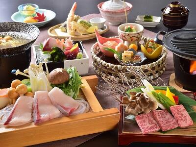 画像：信州牛陶板焼きと寒ブリ